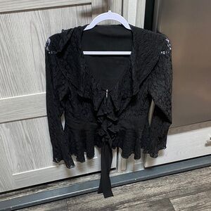 Black Lace Ruffled Jacket
